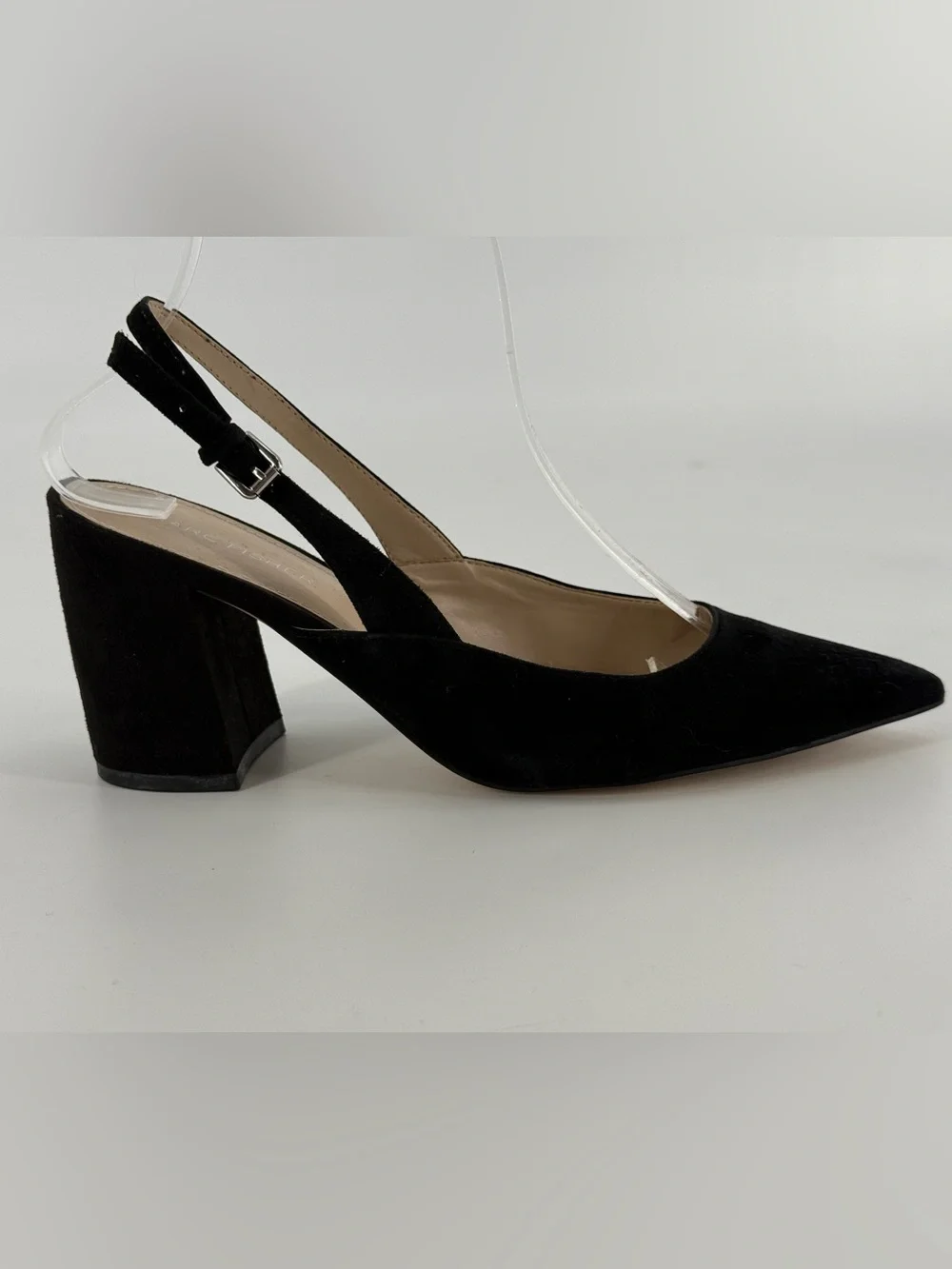 Marc Fisher Majer Pointy Toe Slingback Block Heel Pumps 7.5 - Picture 1 of 9